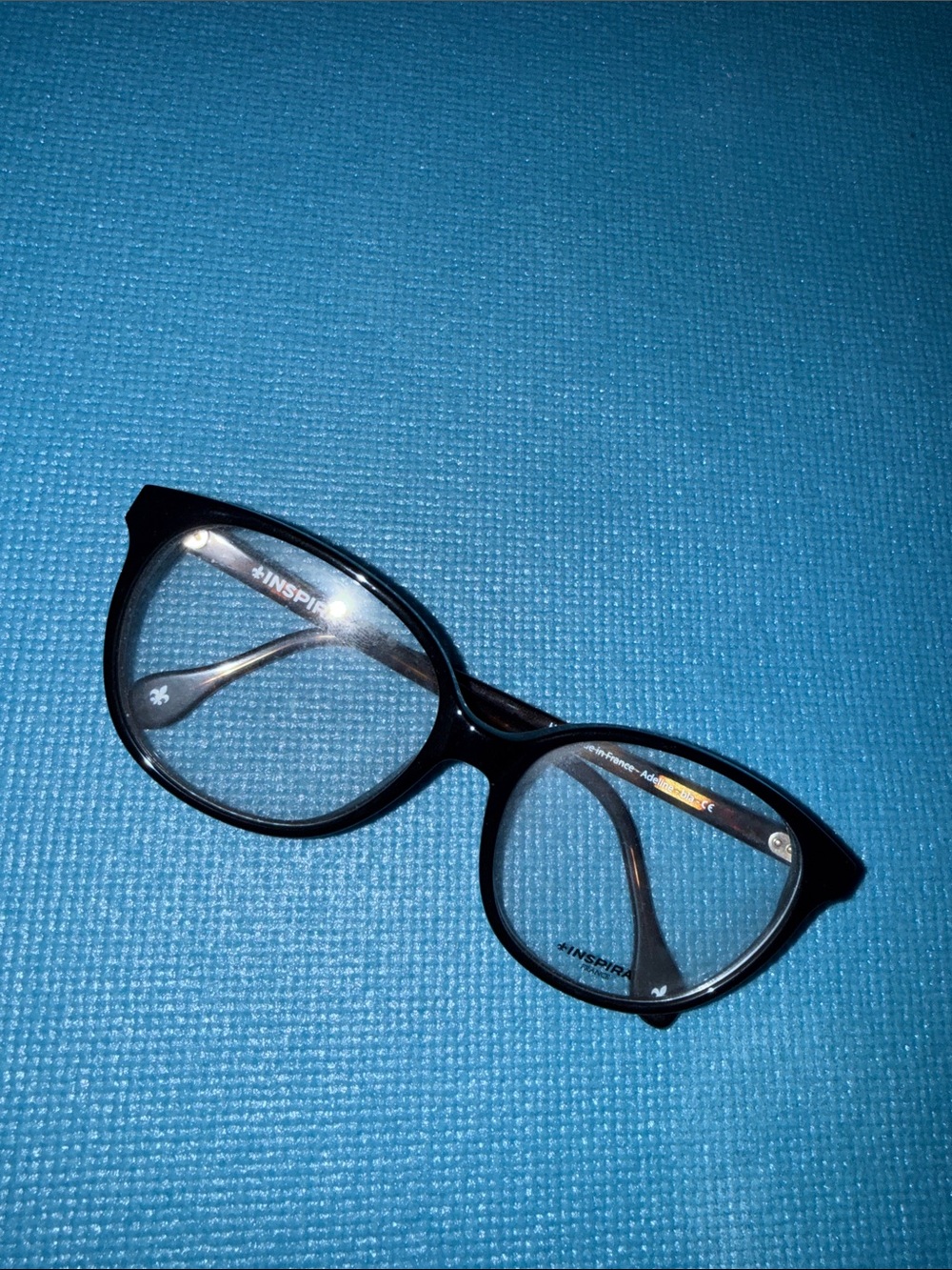 Inspira Italian Handmade Black Round Plastic Eyeglasses
